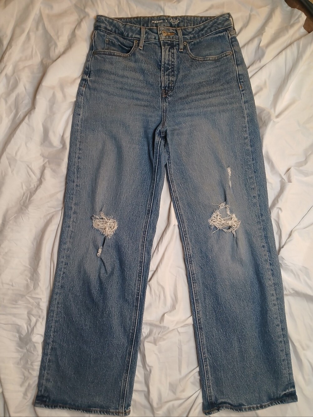 Old Navy Extra High-Rise Sky-Hi Wide Leg Jeans Size 8 - Picture 2 of 5